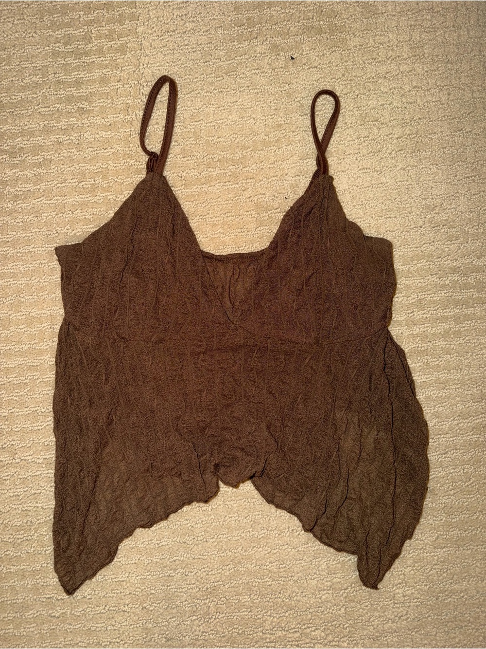 Brown Spaghetti-Strap Camisole Tank Top